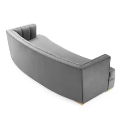 Encompass Channel Tufted Performance Velvet Curved Sofa Gray - Modway -Home Style Deals Store GUEST 8e9e8fac 60f4 40b8 9876 b966063daff8