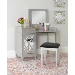 Silver Lattice Vanity Set - Linon -Home Style Deals Store GUEST 8ef4a91a 51a3 4690 8a1d 8a1ab86c0eb8