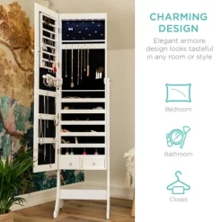 Best Choice Products 6-Tier Standing Mirror Lockable Storage Organizer Cabinet Armoire W/ LED Lights 11 Best Choice Products 6-Tier Standing Mirror Lockable Storage Organizer Cabinet Armoire W/ LED Lights -Home Style Deals Store GUEST 8f8ec242 b1e6 4edc 95dc 50c3a5496937