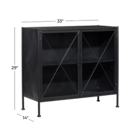 Industrial Metal Cabinet Black - Olivia & May -Home Style Deals Store GUEST 8fb0ac71 c9ca 4d75 a836 e76a17dcb2d6