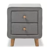 Jonesy Mid - Century Fabric Upholstered 2 - Drawer Nightstand - Gray - Baxton Studio