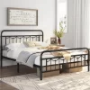Yaheetech Metal Platform Bed Frame With Vintage Headboard And Footboard