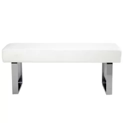 Amanda Faux Leather Bench White - Armen Living