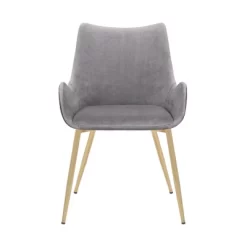 Avery Fabric/Metal Dining Room Chair Gray - Armen Living