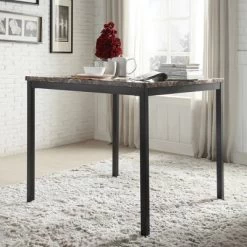 Quentin Faux Marble Counter Height Dining Table Black - Inspire Q