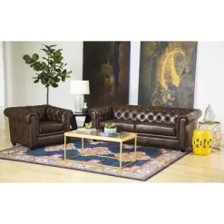 Keswick Tufted Leather Sofa Brown - Abbyson Living -Home Style Deals Store GUEST 94991fc4 50b3 49f0 bea6 6b4478e84ba4