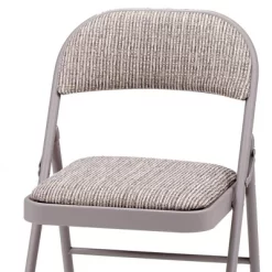 MECO Sudden Comfort Deluxe Metal Fabric Padded Folding Chair Set For Indoor Home Special Occasions Or Outdoor Events, Gray (Set Of 4) -Home Style Deals Store GUEST 94a9c0a1 8481 48b3 ae8c 9a6cd67c57ef