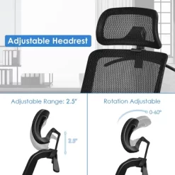 Costway Ergonomic High Back Mesh Office Chair Recliner Task Chair W/Hanger GreyBlack -Home Style Deals Store GUEST 95b37f6a 8b49 420e 91da 068e40b5f6ea