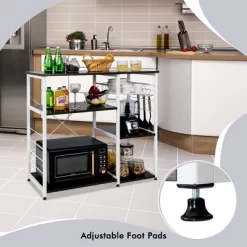 Costway Industrial Kitchen Baker's Rack Microwave Stand Utility Home Shelf W/ 6 Hooks -Home Style Deals Store GUEST 95d0903e ceb1 4537 a1e1 6dc36153b364