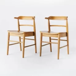 2pk Kaysville Curved Back Wood Dining Chair - Threshold™ Designed With Studio McGee -Home Style Deals Store GUEST 96181127 0bb6 41a1 999c 8f5d44c53b74
