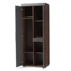 7 Shelf Wardrobe Rikke Two-Tone Wood Storage Cabinet Brown - Baxton Studio -Home Style Deals Store GUEST 965550c2 a50b 4e67 9494 0db909004e44