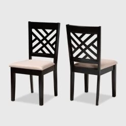 2pc Caron Upholstered Wood Dining Chair Set - Baxton Studio -Home Style Deals Store GUEST 965d4bac 10aa 4f59 9b6f b69076b9ef13