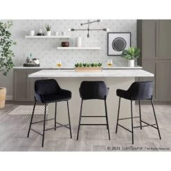 Set Of 2 Daniella Metal/Velvet Counter Height Barstools - LumiSource -Home Style Deals Store GUEST 96db8db6 6ee3 47a5 9979 da78704d1719
