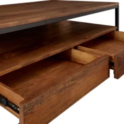 Felicia Rustic Industrial Metal/Wood Coffee Table Brown - Inspire Q -Home Style Deals Store GUEST 97020d4b 24d0 40b5 8b7e 0cb18cfc244c