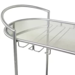 Contemporary Metal 3-Tier Oval Bar Cart Silver - Olivia & May -Home Style Deals Store GUEST 970ea8e4 acd0 4370 9e61 e68d004679f8