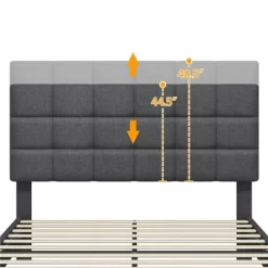 Yaheetech Upholstered Platform Bed Frame With Tufted Height Adjustable Headboard -Home Style Deals Store GUEST 97459c35 d9b8 4523 94c3 e0eaf22238b4