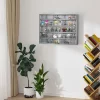 HOMCOM 5-storey Wall Shelf Display Cabinet, Shotglass Display Case With 2 Glass Doors And 4 Adjustable Shelves, Gray