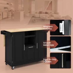 Costway Rolling Kitchen Island Utility Serving Cart With Drop Leaf Wine Rack Drawer -Home Style Deals Store GUEST 9897090b e344 43b1 8637 439e01e0cf35