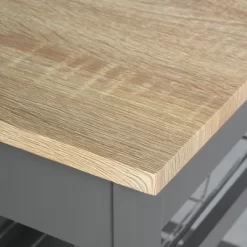 HOMCOM Mobile Rolling Kitchen Island Trolley Serving Cart With Underneath Drawer & Slide-Out Wire Storage Basket, Grey -Home Style Deals Store GUEST 98ba6458 279d 48ff a11b cfed82aba23d