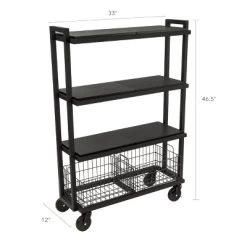 Cart System With Wheels 4 Tier Black - Atlantic -Home Style Deals Store GUEST 98ed7d21 de39 4340 822f 702154192d49