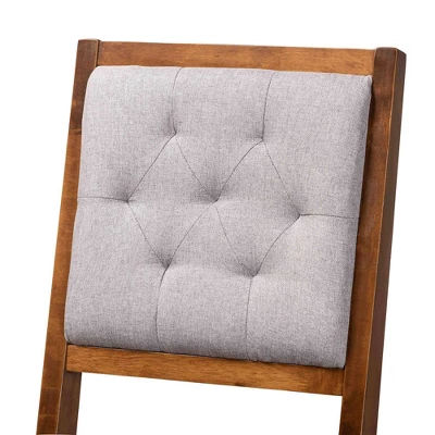 2pc Gideon Fabric Upholstered And Wood Counter Height Barstool Set - Baxton Studio 3 2pc Gideon Fabric Upholstered And Wood Counter Height Barstool Set - Baxton Studio - Image 3