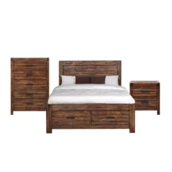 3pc Wren Platform Storage Bedroom Set Chestnut - Picket House Furnishings -Home Style Deals Store GUEST 998913cb 19f9 4a03 aae5 dcb9662421f1
