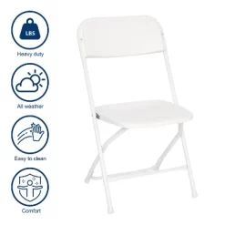 Emma And Oliver 4 Pack Of All-Weather, Extra Wide Contoured Plastic Folding Chairs With Metal Frame And 650 Lb. Static Weight Capacity -Home Style Deals Store GUEST 9a159dee 005f 40f7 bc9a 40caf0695426
