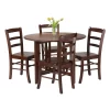 5pc Alamo Drop Leaf Dining Set With Ladder Back Chairs Wood/Walnut- Winsome
