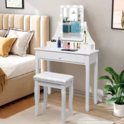 Costway Vanity Table 10 Dimmable Bulbs Makeup Desk WhiteBlackBrown 22 Costway Vanity Table 10 Dimmable Bulbs Makeup Desk WhiteBlackBrown -Home Style Deals Store GUEST 9aadcb69 ce90 4d59 b4b2 64b72ffd2ead