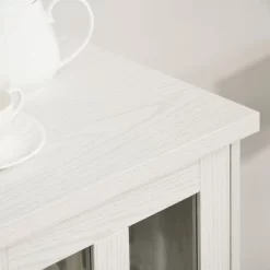 HOMCOM Modern Buffet Cabinet With Sliding Door, Wine Bar Cabinet With Storage, Kitchen/Dining Room Storage Cabinet With Shelves, White -Home Style Deals Store GUEST 9ac5a6ce b0d9 4b55 ba9c 49350f64213e