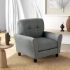 Costway Upholstered Modern Accent Chair Mid-Century Armchair With Sturdy Legs Grey/Beige