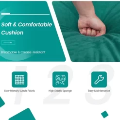 Costway Modern Modular 3-Seat Sofa Couch W/ Side Storage Pocket & Metal Leg Teal -Home Style Deals Store GUEST 9be84406 0e68 453b b508 ab37315faaab