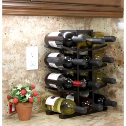 Oceanstar 12-Bottle Dark Espresso Wine Rack -Home Style Deals Store GUEST 9c4f951d f441 4c7e b60c c5f9d8996483