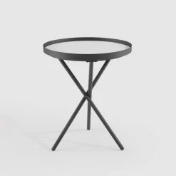 Modern Minimalist Intersecting Tripod Leg Side Table Black/Faux White Marble - Saracina Home -Home Style Deals Store GUEST 9c63270b 2b0f 47bd 80c6 5ee6ffc4f68d