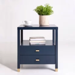 Hooper Accent Side Table Navy Blue - East At Main