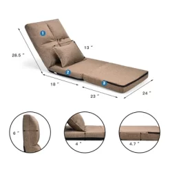 Costway Fold Down Chair Flip Out Lounger Convertible Sleeper Couch Futon Bed W/ Pillow -Home Style Deals Store GUEST 9c7eee78 d6db 4bfb b806 774e05b76879