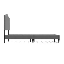 Glenwillow Home Kameli Upholstered Platform Bed Frame, Nailhead Trim Camelback, Mattress Foundation, No Box Spring Needed, Easy Assembly, Stone, Queen -Home Style Deals Store GUEST 9ca08740 7fb0 49dc bc7f 5310afb72839