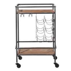 Metal And Wood 2 Tiered Wine Rack Chart Gray - Olivia & May -Home Style Deals Store GUEST 9f36c212 b6e6 4dcf 86df 56d17c777e13