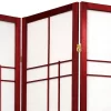 6 Ft. Tall Eudes Shoji Screen - Rosewood (3 Panels)