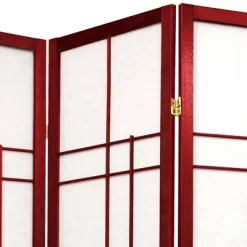 6 Ft. Tall Eudes Shoji Screen - Rosewood (3 Panels)