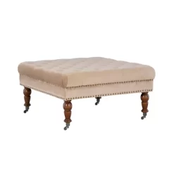 Isabelle Square Tufted Ottoman - Linon -Home Style Deals Store GUEST 9fef2206 b8ed 4791 9a11 994e0827b57a