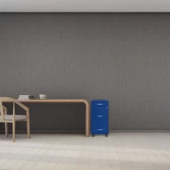 Space Solutions 18 Inch Wide Metal Mobile Organizer File Cabinet For Office Supplies And Hanging File Folders W/ Pencil Drawer & 3 File Drawers, Blue -Home Style Deals Store GUEST a0dcd672 596d 4c9a 9e86 9a785a83ae2b