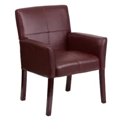 Emma And Oliver Leather Executive Side Reception Chair With Mahogany Legs -Home Style Deals Store GUEST a11198d3 98d4 4319 88f4 51d34f368943