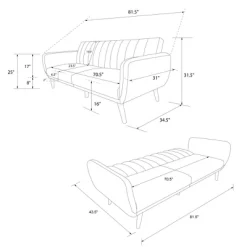Brittany Futon Convertible Sofa Faux Leather - Novogratz -Home Style Deals Store GUEST a15f132f d654 4114 92a5 847307a3f39a