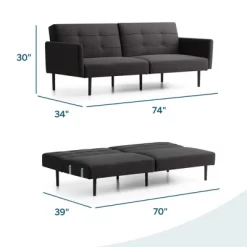 Comfort Collection Futon Sofa Bed With Buttonless Tufting - Lucid -Home Style Deals Store GUEST a1abb7b7 deda 400d 9aba b6cbcd3227a6