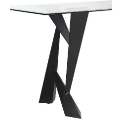 58" Darrah Modern Rectangle Glass Top Dining Table Black/Clear - HOMES: Inside + Out -Home Style Deals Store GUEST a1cdd837 898e 410c 996d f775d75ca070