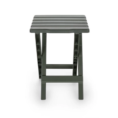 Camco Adirondack Portable Outdoor Camping Small Weatherproof Rustproof Durable Plastic Folding Side Table For Indoor And Outdoor Use, Sage 2 Camco Adirondack Portable Outdoor Camping Small Weatherproof Rustproof Durable Plastic Folding Side Table For Indoor And Outdoor Use, Sage - Image 2