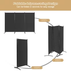 Costway 3-Panel Room Divider Folding Privacy Partition Screen For Office Room WhiteBlackBrown -Home Style Deals Store GUEST a3bf28fd 9317 4809 863a 2d97e2f08fda