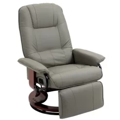 HOMCOM Faux Leather Manual Recliner, Adjustable Swivel Lounge Chair With Footrest, Armrest And Wrapped Wood Base For Living Room 14 HOMCOM Faux Leather Manual Recliner, Adjustable Swivel Lounge Chair With Footrest, Armrest And Wrapped Wood Base For Living Room -Home Style Deals Store GUEST a40d202a 58d6 462f a0ff 311843200be4