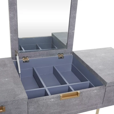 Contemporary Wood Console Table Dressing Table Desk With Mirror And Stool Set - Olivia & May 3 Contemporary Wood Console Table Dressing Table Desk With Mirror And Stool Set - Olivia & May - Image 3